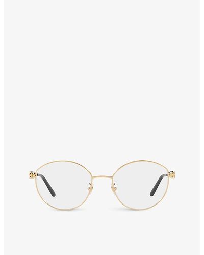Cartier Ct0234o Oval-frame Metal Sunglasses - White