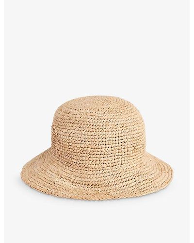 Whistles Braided Straw Bucket Hat - Natural