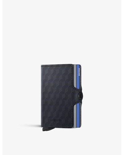 Secrid Twinwallet Leather And Aluminium Card Holder - Blue