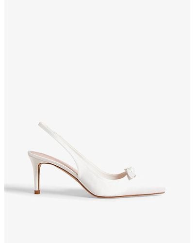 Ted Baker Tezzi Pointed-toe Satin Courts - Natural