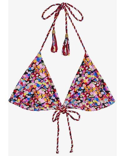 Ted Baker Jaoni Graphic-print Reversible Bikini Top - Pink
