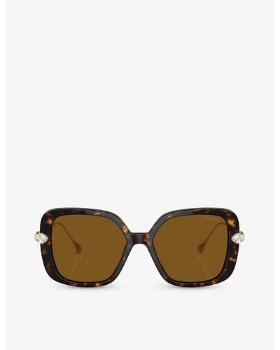 Swarovski Sk6011 Square-frame Tortoiseshell Acetate Sunglasses - Brown