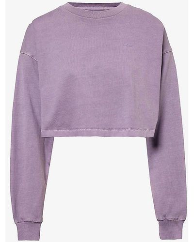 GYMSHARK Everywear Comfort Logo-print Long-sleeved Cotton-jersey T-shirt - Purple
