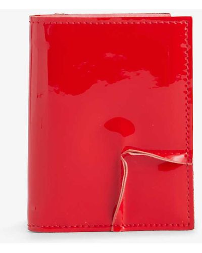 Comme des Garçons Seam-effect Patent-leather Wallet - Red