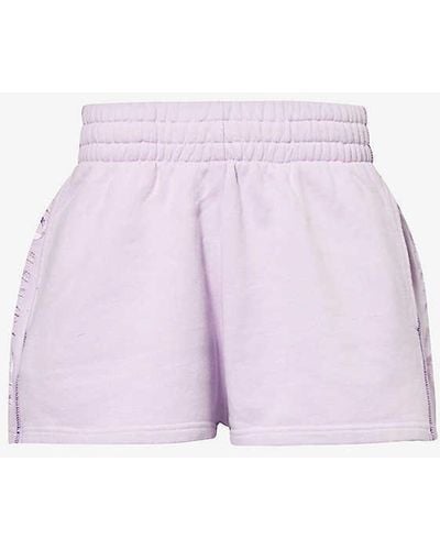 P.E Nation Undercut Brand-embroidered Organic-cotton Shorts - Pink