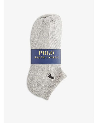 Polo Ralph Lauren Logo Cushioned Sole Socks Set Of Six - White