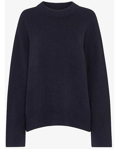 Whistles Relaxed-fit Round-neck Knitted Jumper - Blue