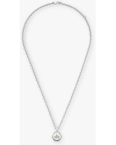 Gucci Trademark Sterling Pendant Necklace - Metallic