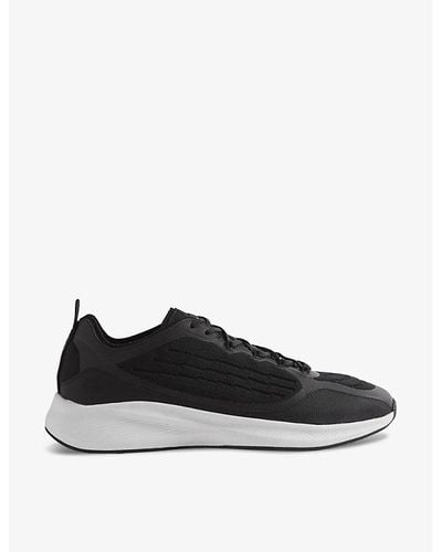 Reiss Adison Knitted Low-top Sneakers - Black