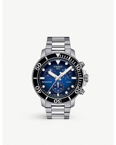 Tissot T1204171104101 Seastar 1000 Stainless-steel Chronograph Watch - Blue