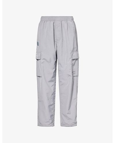 Aape Logo-appliqué Relaxed-fit Woven Cargo Trousers - Grey