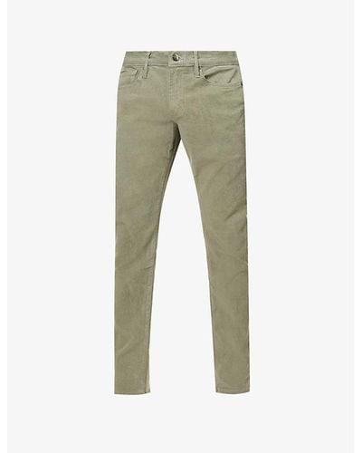 FRAME L'homme Slim-fit Straight-leg Stretch-woven Pants - Green