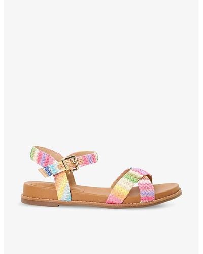 Dune Lassey Crossover-strap Woven Sandals - Pink
