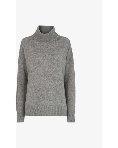 Whistles Roll-neck Cashmere Jumper - Grey