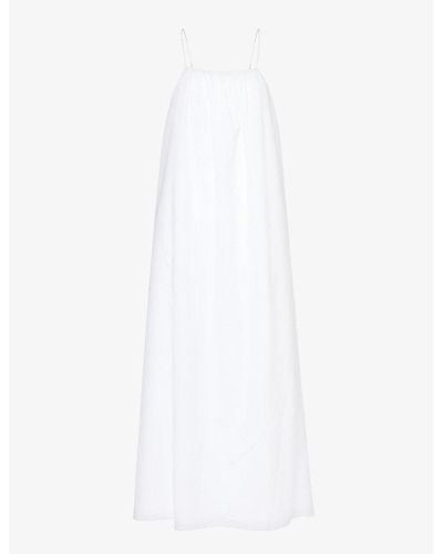 Skin Briah Scoop-neck Organic-cotton Night Dres - White