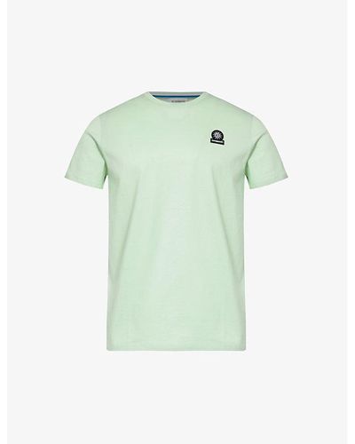 Sandbanks Brand-badge Organic-cotton Jersey T-shirt Xx - Green