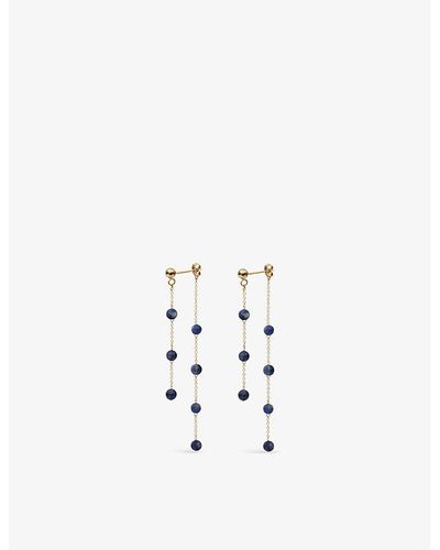 The Alkemistry Blueberry 18ct Yellow-gold And Lapis Lazuli Drop Earrings - White
