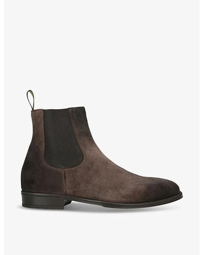 Doucal's Flex Pull-tab Suede Chelsea Boots - Brown