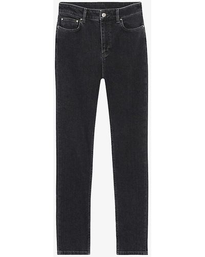 Claudie Pierlot Power Brand-patch Skinny Mid-rise Stretch-denim Jeans - Black