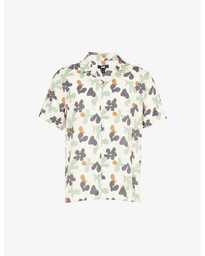 PAIGE Landon Graphic-pattern Woven Shirt Xx - White