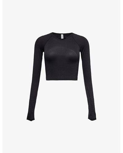 lululemon Swiftly Tech 2.0 Cropped Recycled-polyester Top - Black