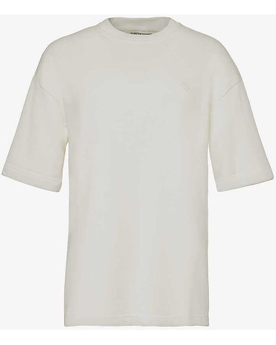 The Couture Club Brand-embroidered Oversized Cotton-jersey T-shirt - White