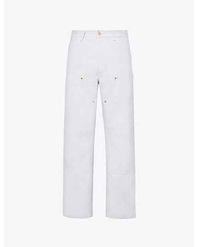 Carhartt Straight-leg Mid-rise Organic-cotton Pants - White