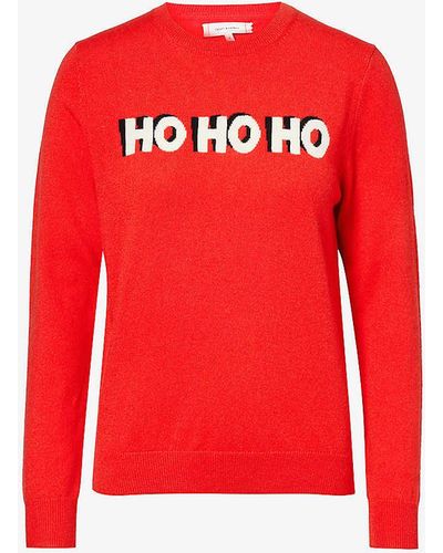 Chinti & Parker Ho Ho Ho Wool And Cashmere Jumper - Red