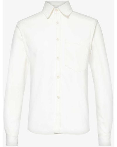 With Nothing Underneath The Classic Long-sleeved Organic Cotton-blend Shirt - White