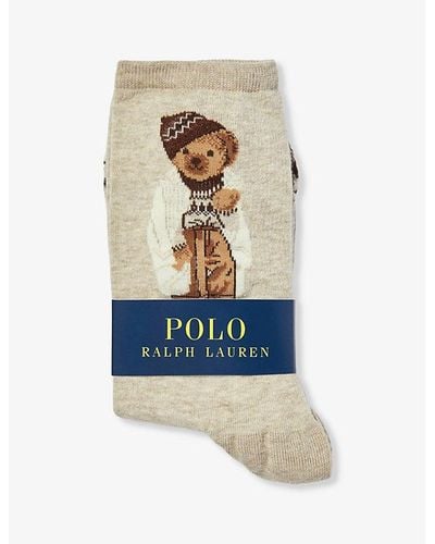 Polo Ralph Lauren Polo Winter Bear Cotton-blend Socks - Blue