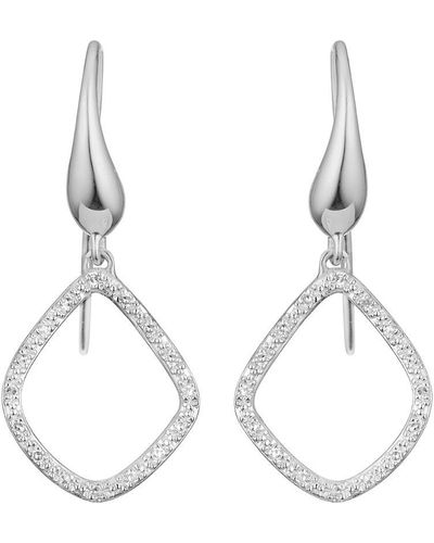 Monica Vinader Riva Kite Sterling Silver And Diamond Earrings - Metallic