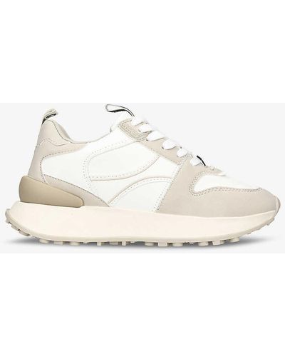 KG by Kurt Geiger Legend Panelled Faux-leather And Mesh Low-top Trainers - Natural