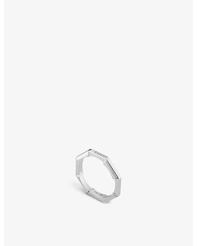 Gucci Link To Love Logo-embossed 18ct Ring - White