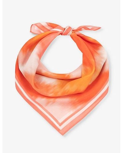 Twist & Tango Margo Graphic-print Silk Scarf - Orange