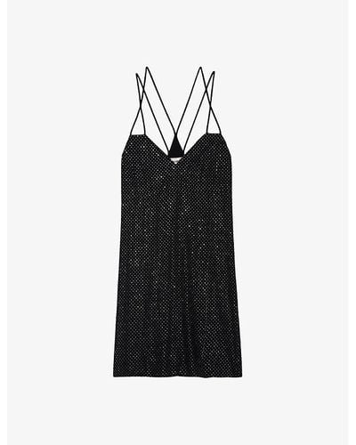 Zadig & Voltaire Rohana Diamante-embellished Silk Mini Dress - Black