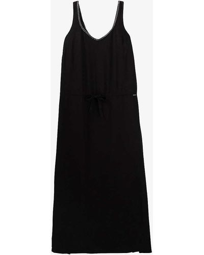 IKKS Chain-embellished Woven Maxi Dress - Black
