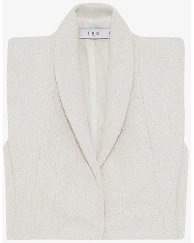 IRO Vilnia Sleeveless Tweed Jacket - White