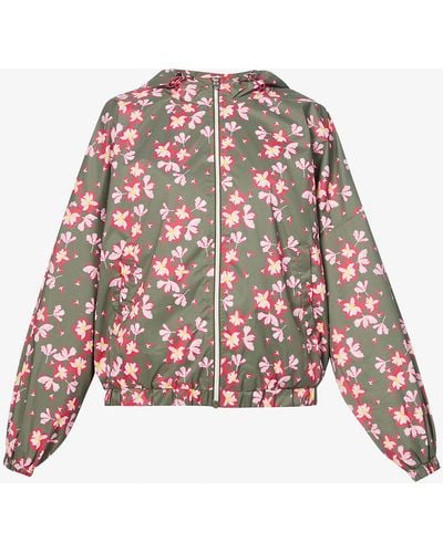 Benetton Floral-print Loose-fit Shell Jacket - Multicolor