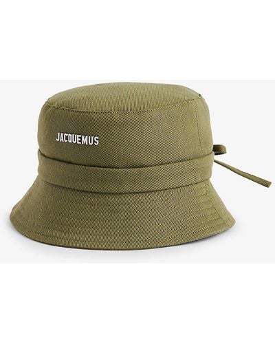 Jacquemus Le Bob Gadjo Brand-plaque Cotton Bucket Hat - Green