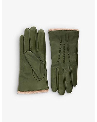 Dents Lorraine Leather Gloves - Green