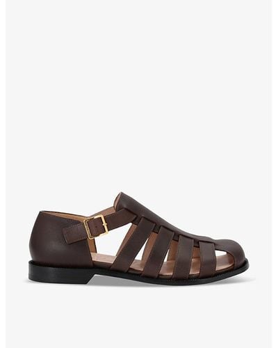 Loewe Campo Buckled Leather Sandals - Brown