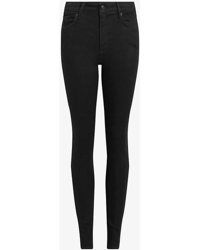 AllSaints Miller High-rise Skinny-fit Stretch-denim Jeans - Black