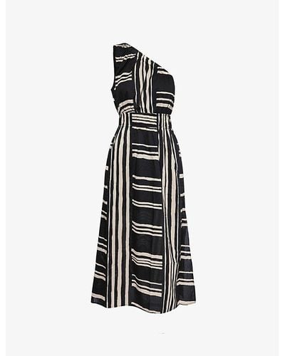 Rails Selani Striped Cotton Midi Dress - Black