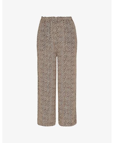 Whistles Leopard-print Elasticated-waist Woven Pants - Grey