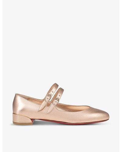 Christian Louboutin Sweet Jane Leather Heeled Pumps - Natural