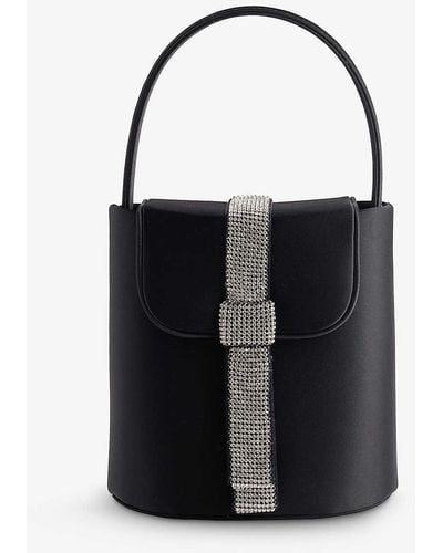 Kara Loop Crystal-embellished Woven Bag - Black