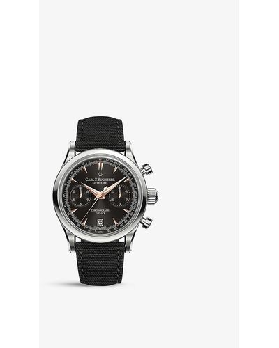 Carl F. Bucherer 00.10927.08.33.01 Manero Flyback Stainless-steel And Woven Automatic Watch - Black