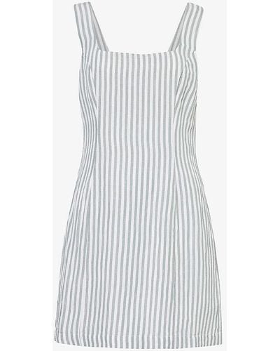 Posse Diana Striped Woven Mini Dress - White