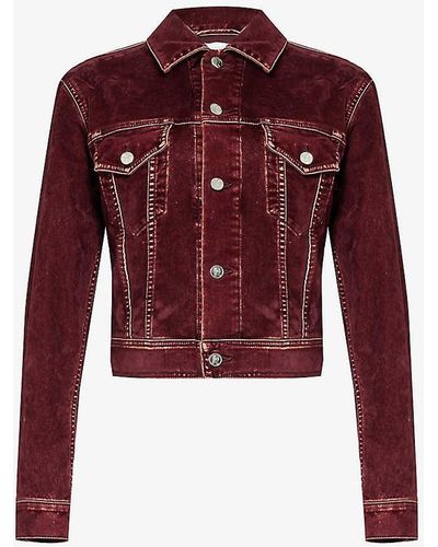 Rabanne Faded Velvet-textured Denim Jacket