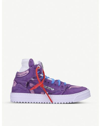 Off-White c/o Virgil Abloh Off-court Leather High Top Trainers - Purple
